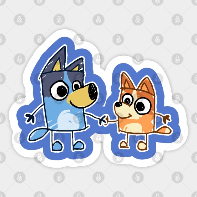 Heeler Sisters Doodle Sticker by Pandadattarry